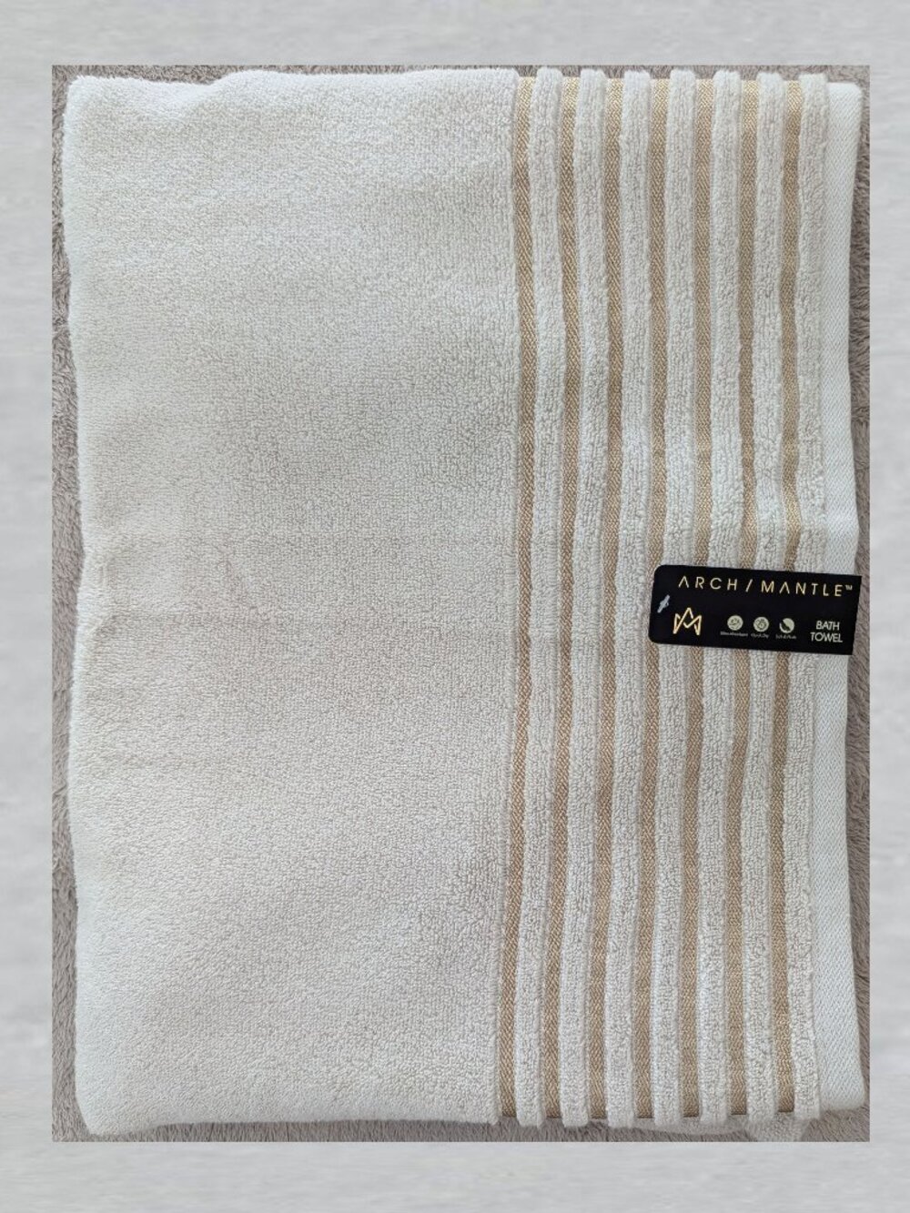 Arch/Mantle Light Brown Bath Towel Measures 30 x 54 Inch